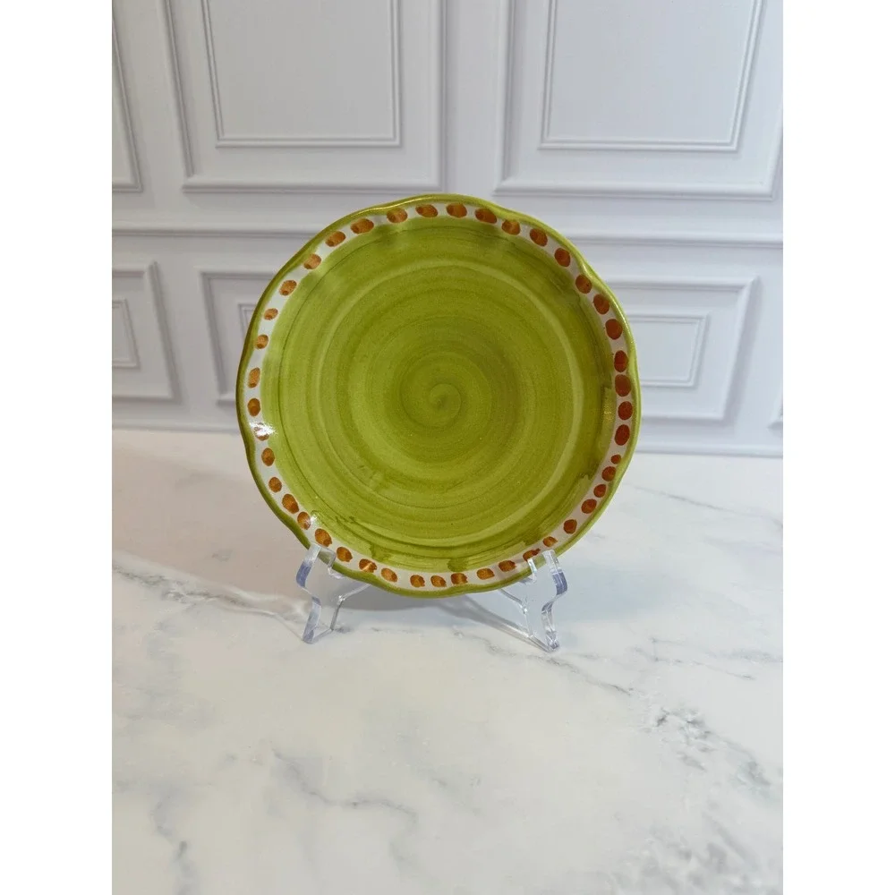 Ceramica Solimene Vietri Positano CAS Yellow‎ Chicken Saucer for Flat Coffee Cup